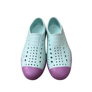 Native Jefferson Colorblock Slip On Shoes Flats Blue Purple Size W6